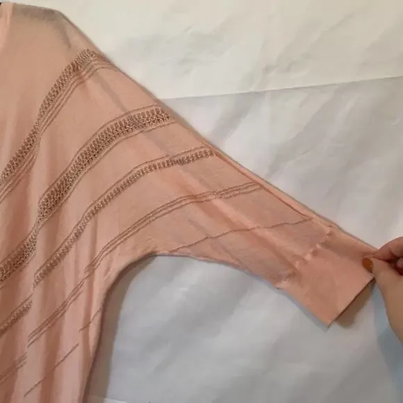 NY&Co Light Pink Ribbed Waist Mid Sleeve Sweater - Picture 4 of 9